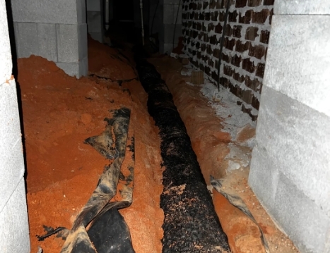 trench drain in crawl space