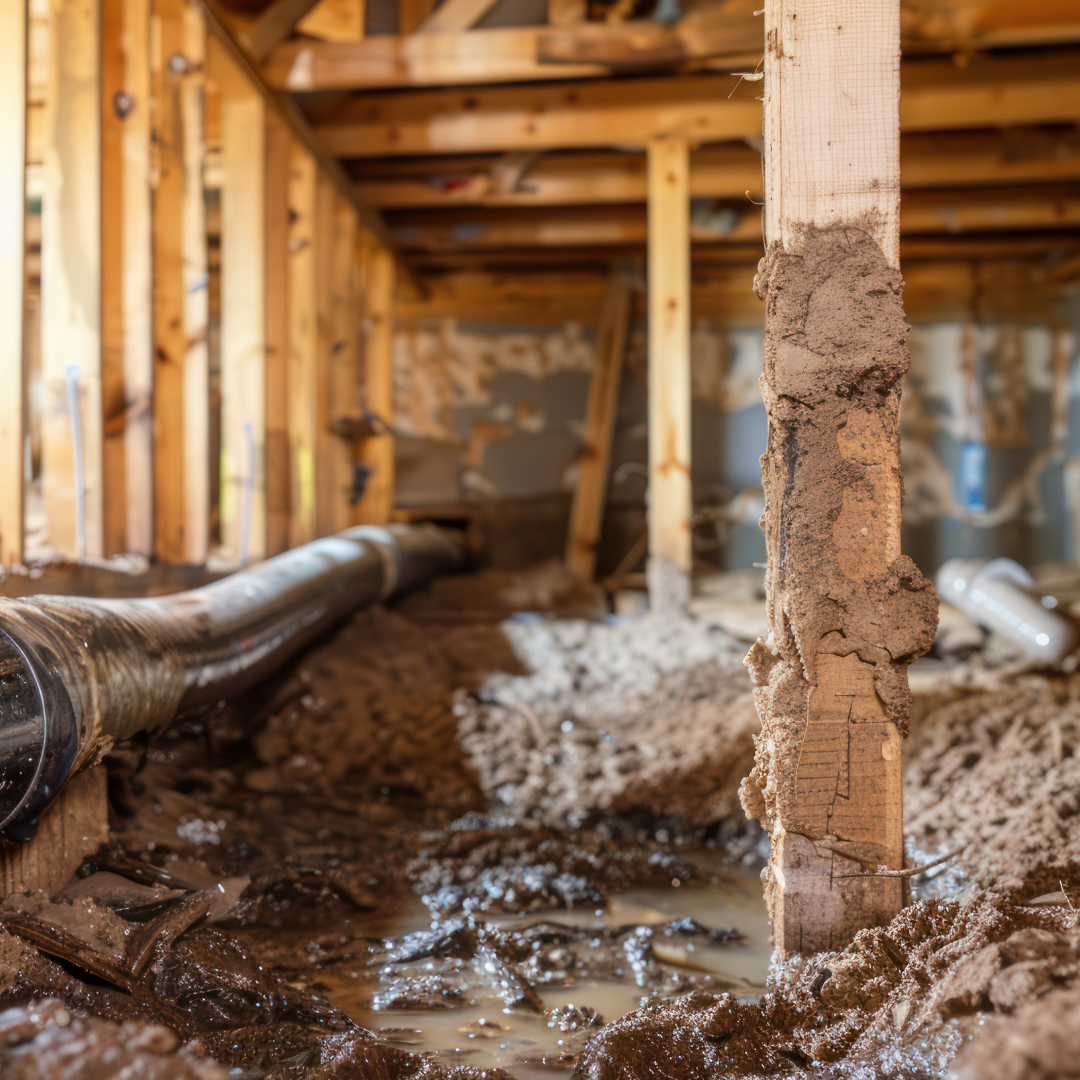 Wet crawl space