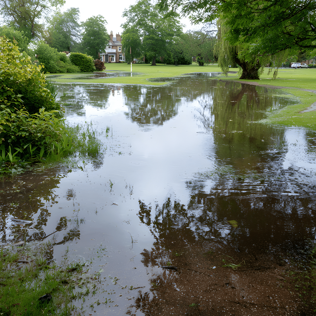 standing water from pore drainage
