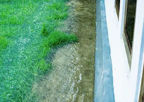 water build up next to foundation