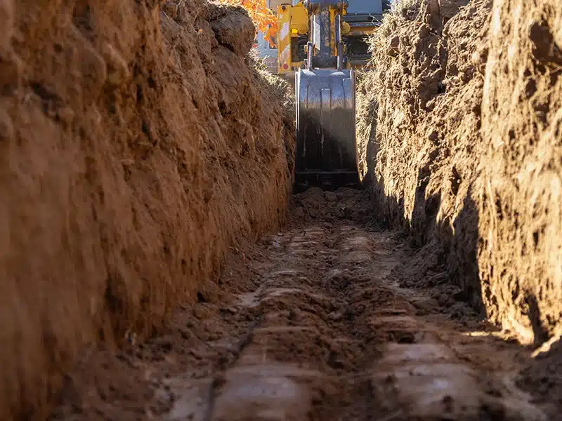 ditch being dug